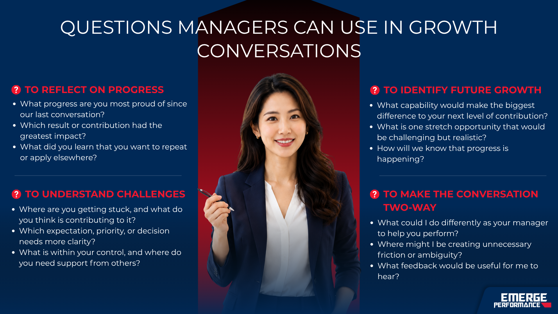 Questions managers can ask during employee growth conversations