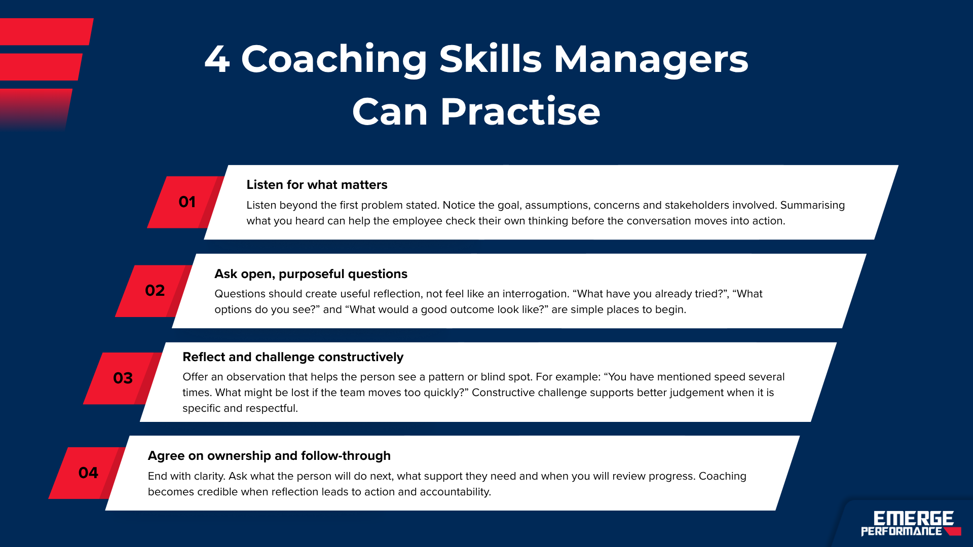 Four coaching skills for managers