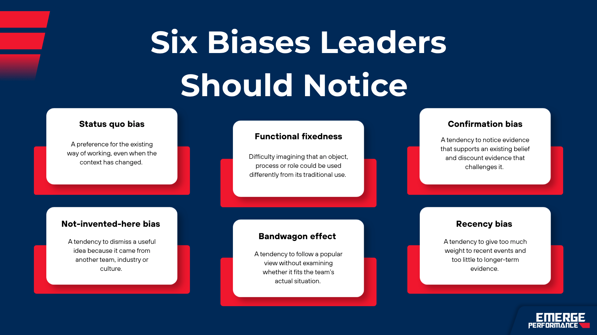 Leadership training: six cognitive biases leaders should notice