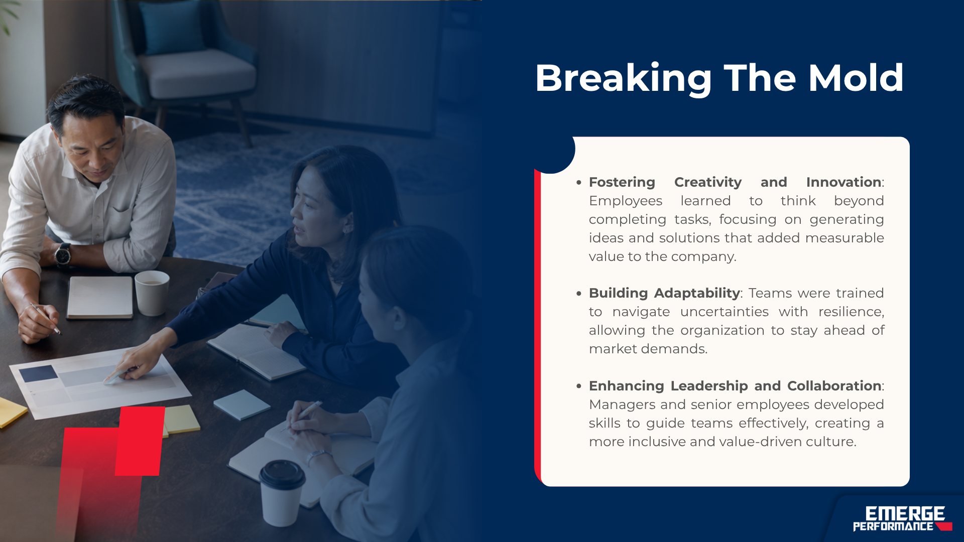 Coaching intervention that helps teams move beyond task completion