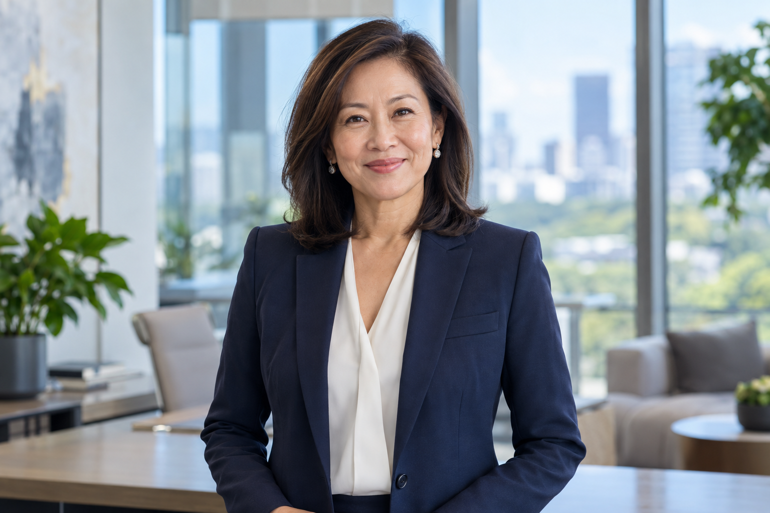 Confident business leader