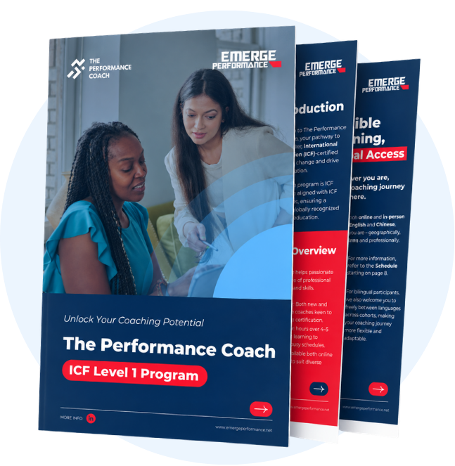 The Performance Coach Level 1 programme brochure cover